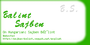 balint sajben business card